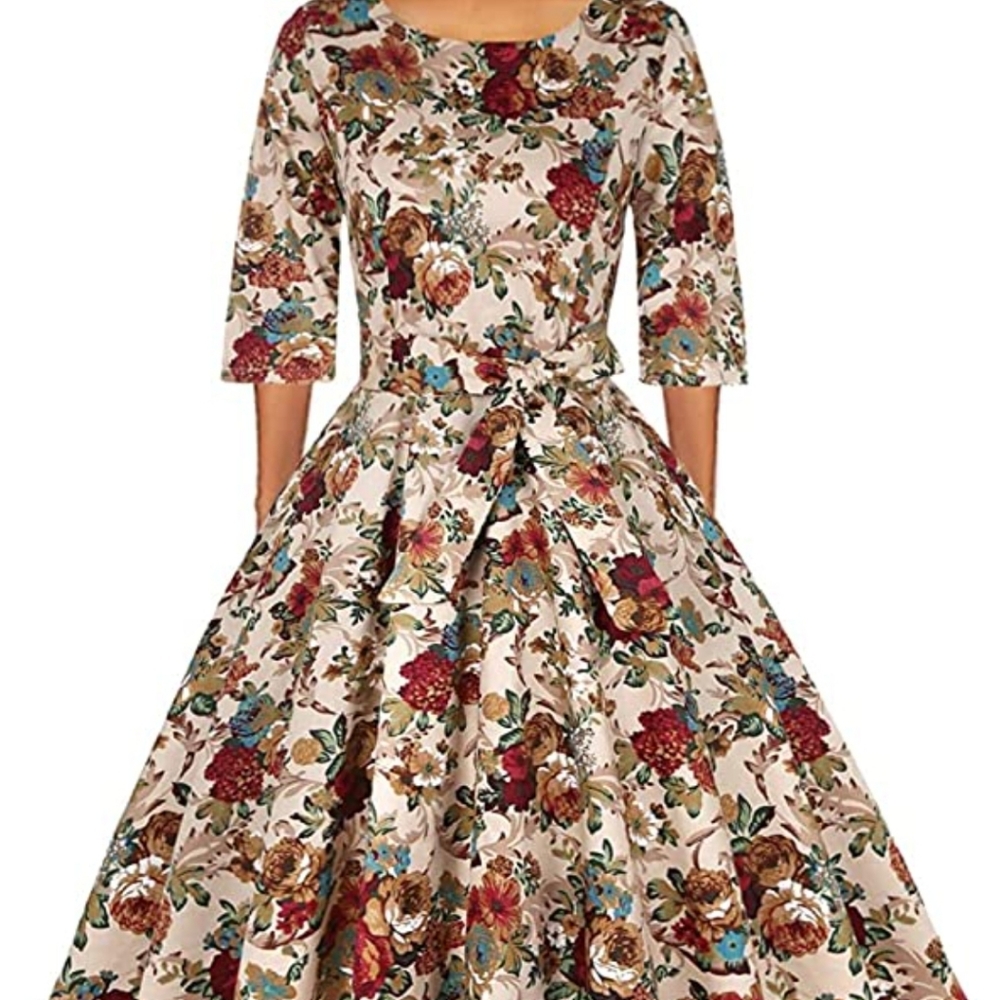 - Plus size floral cocktail dress